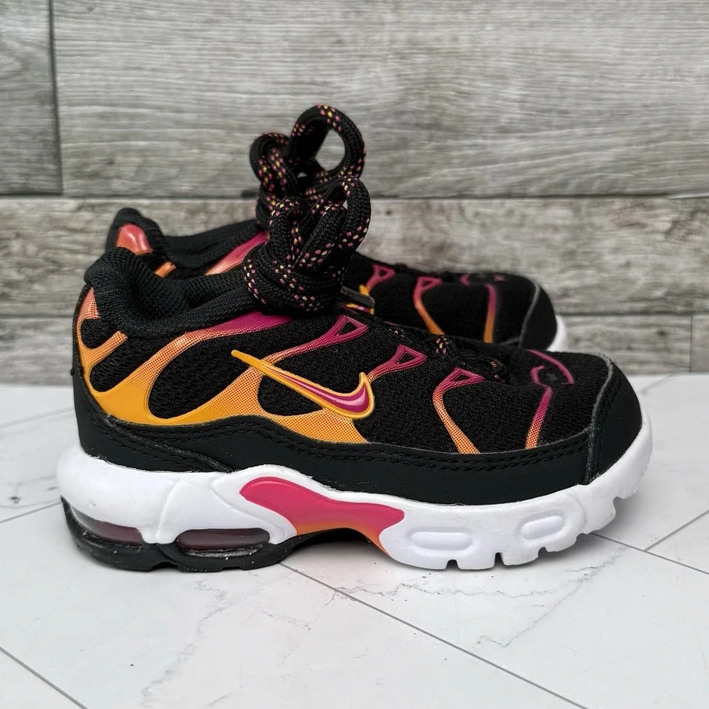 Nike Air Max Plus - Toddler 5C - PS Black Active Pink Orange DX9266-001